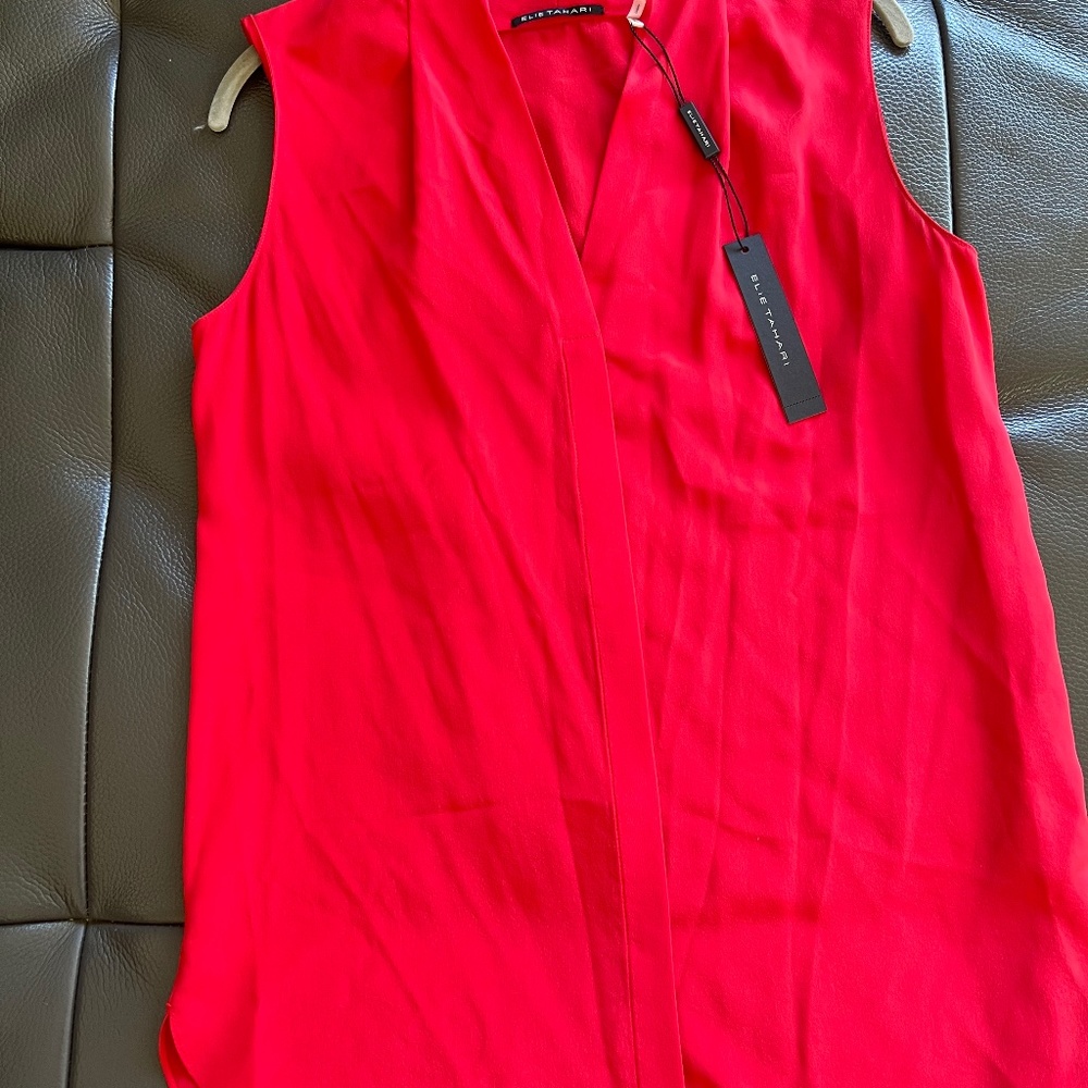 NWT Elie Tahari red Ginny blouse